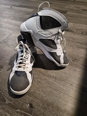 Jordan Men’s White and Gray High-Top Basketball Sneakers